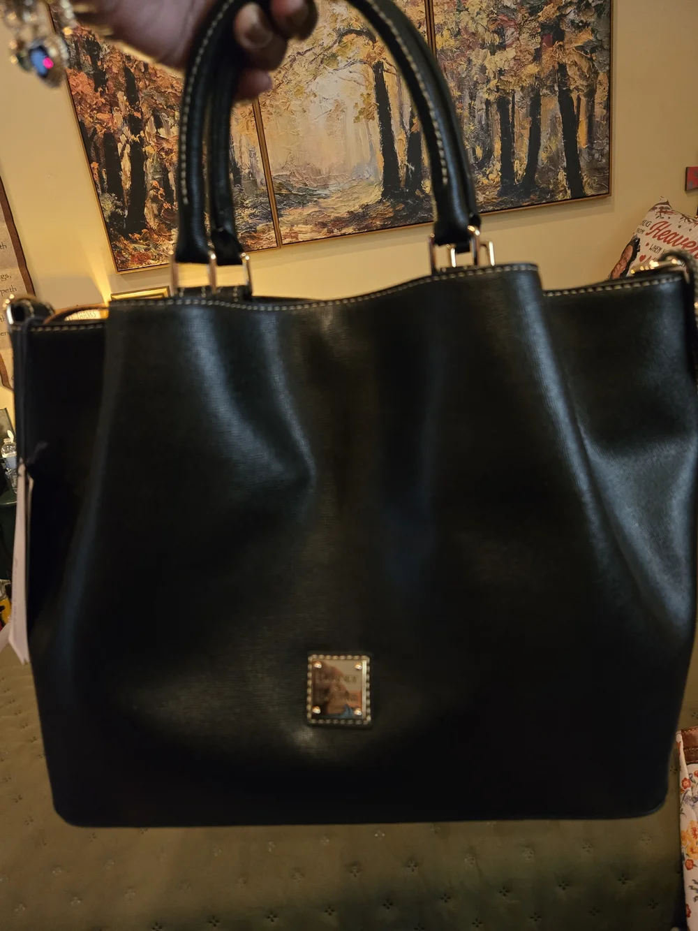 🌹Dooney & Bourke Large Brenna Women's Tote- Shoulder In Smooth Black Saffiano🐣